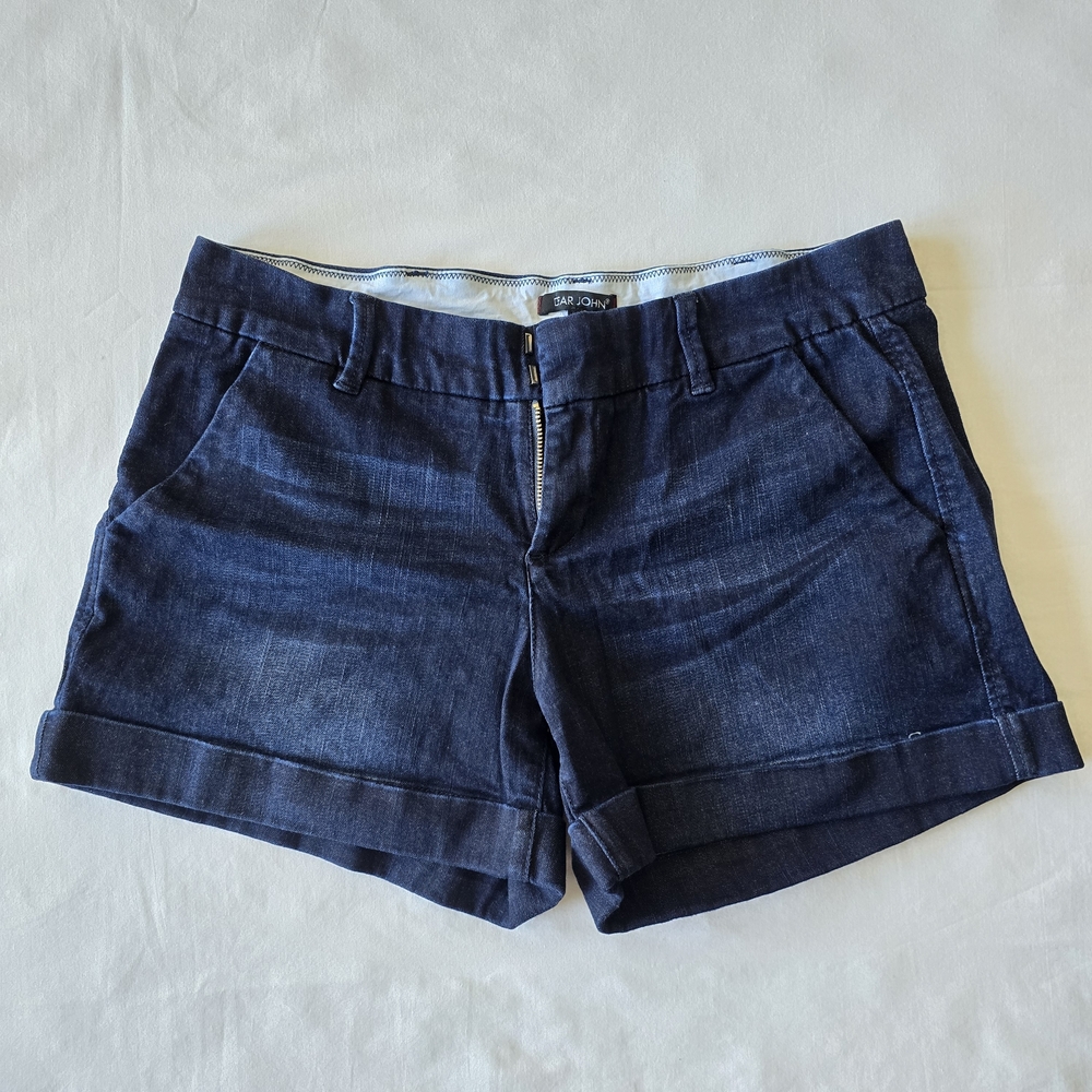 Dear John Dark Blue Cuffed Jean Shorts